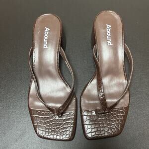 Abound Sylvia Croc Embossed Heeled Sandal Burgundy Red Size 6.5